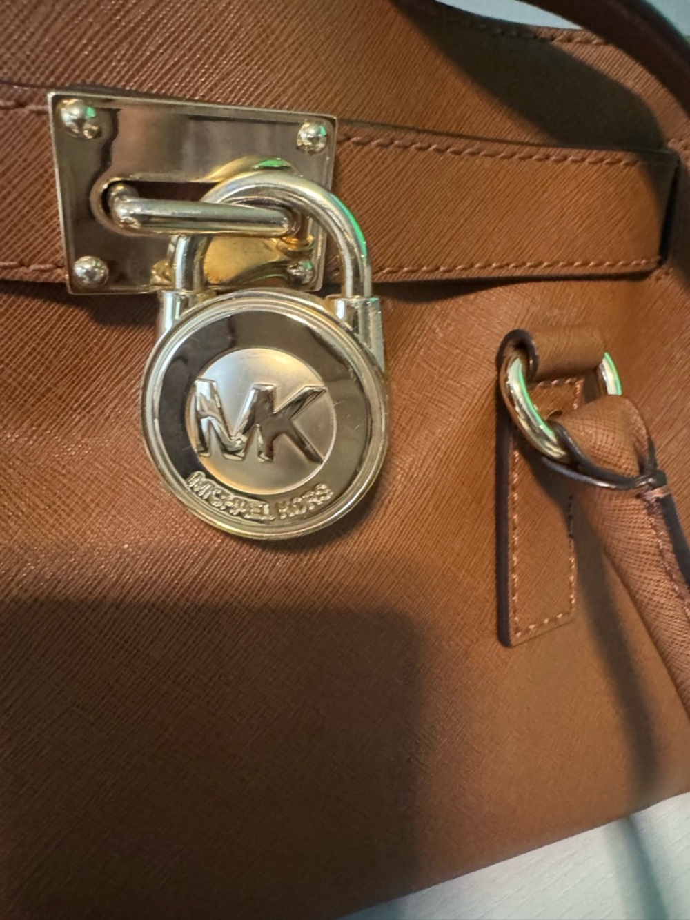 Michael Kors Brown Saffiano Satchel with Gold Hardware - Picture 13 of 13